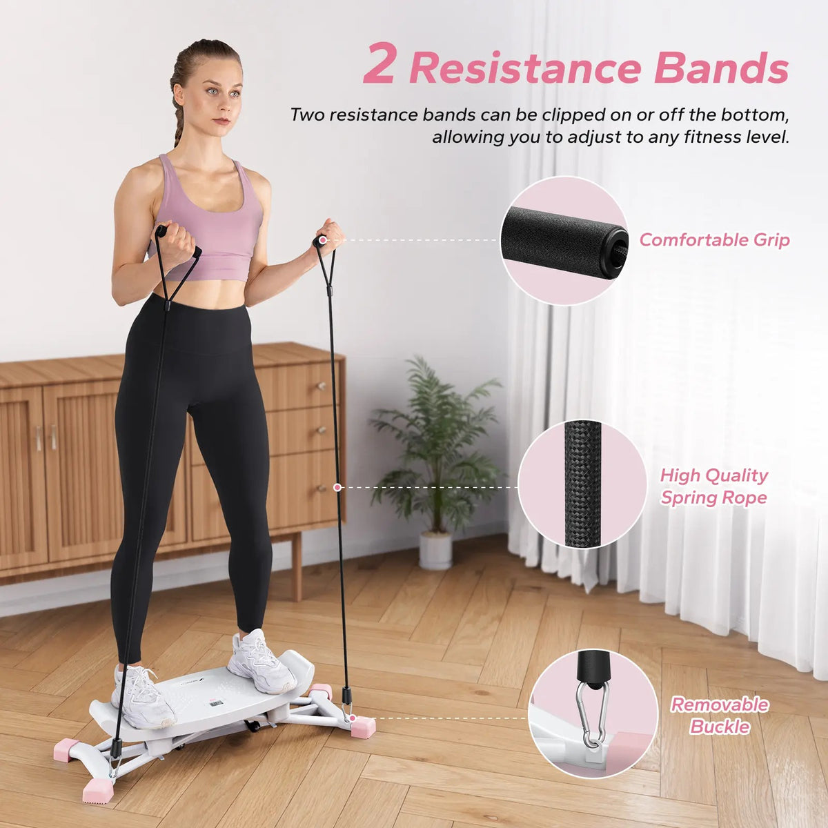 🎁Limited-Time Sale 49% OFF⏰️Balance Board for Adults, Rocking Stepper with Resistance Bands
